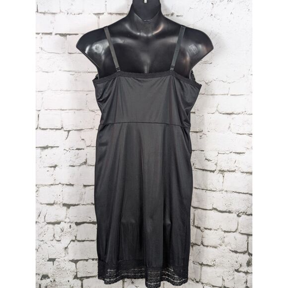 VINTAGE NAN FLOWER Stretch Nylon Slip Coquette Fairygoth Peekaboo Lace Size 44 - Picture 5 of 6